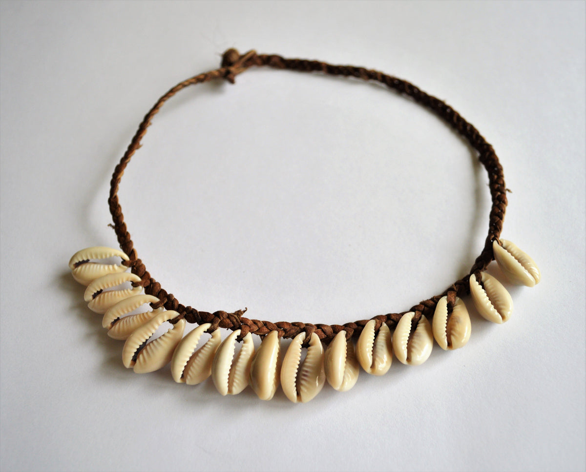 Cowrie Shell Leather Cord Necklace By Posh Totty Designs