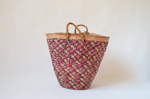 Mosaic bag, Woven straw basket