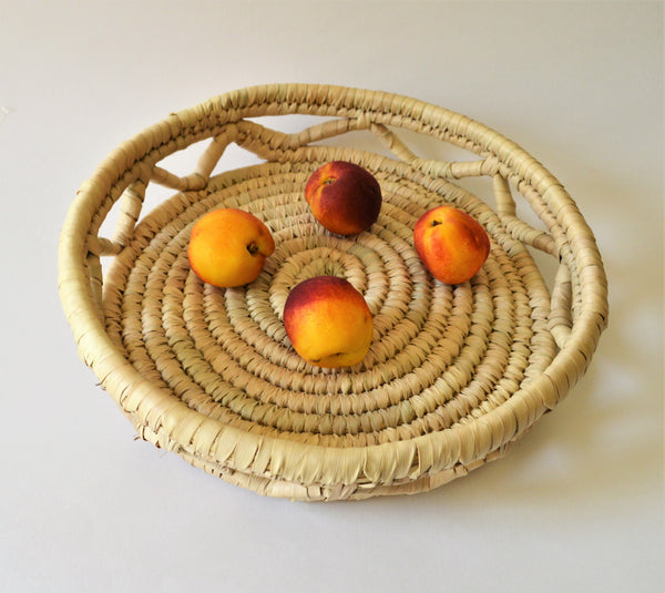 Round decor palm leaves tray