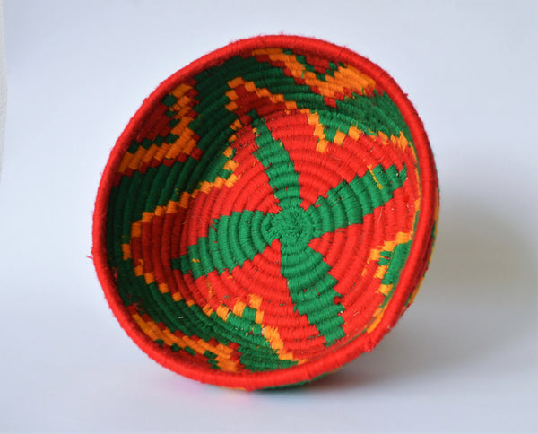 Ethnic  Egyptian wool palm fruit plate
