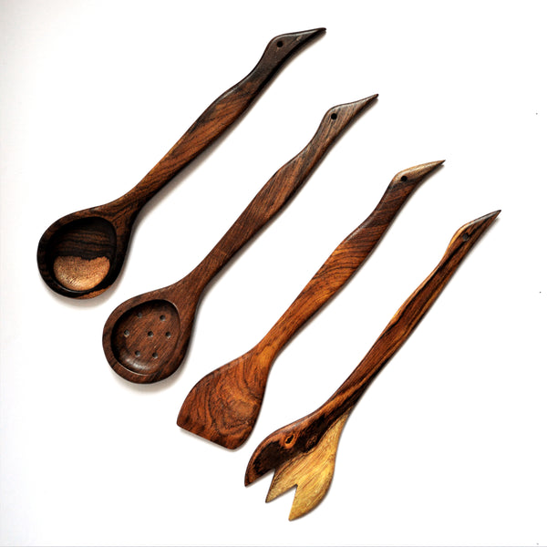 Decorative Hand carved  Kitchen spoons set