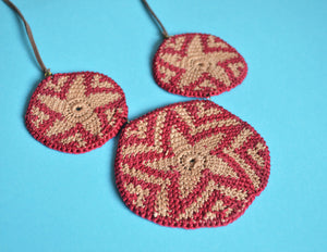 Macrame star necklace, African plates necklace, Crochet necklace