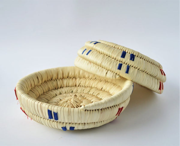 Wahat palm leaf woven plate for snacks