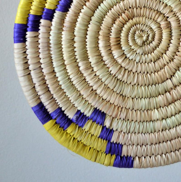 Mexican decor plate palm straw