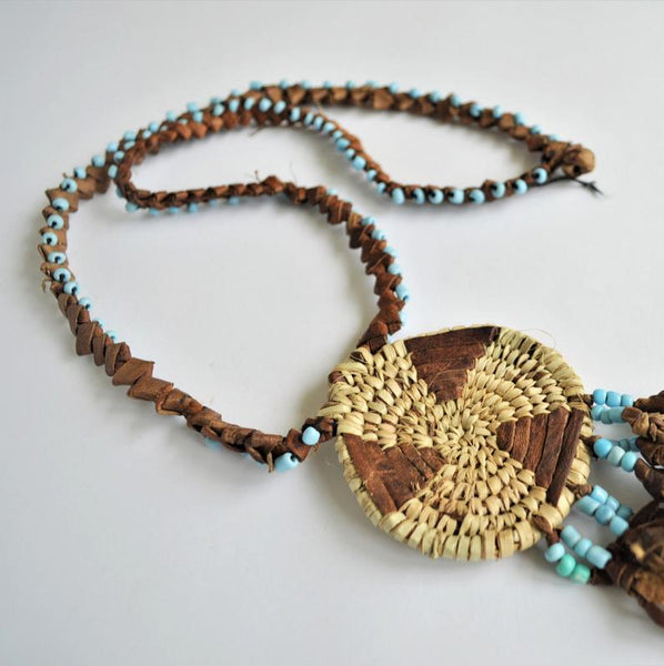 Woman leather necklace, Tribal jewelry