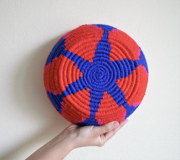 Red wool plate with blue star